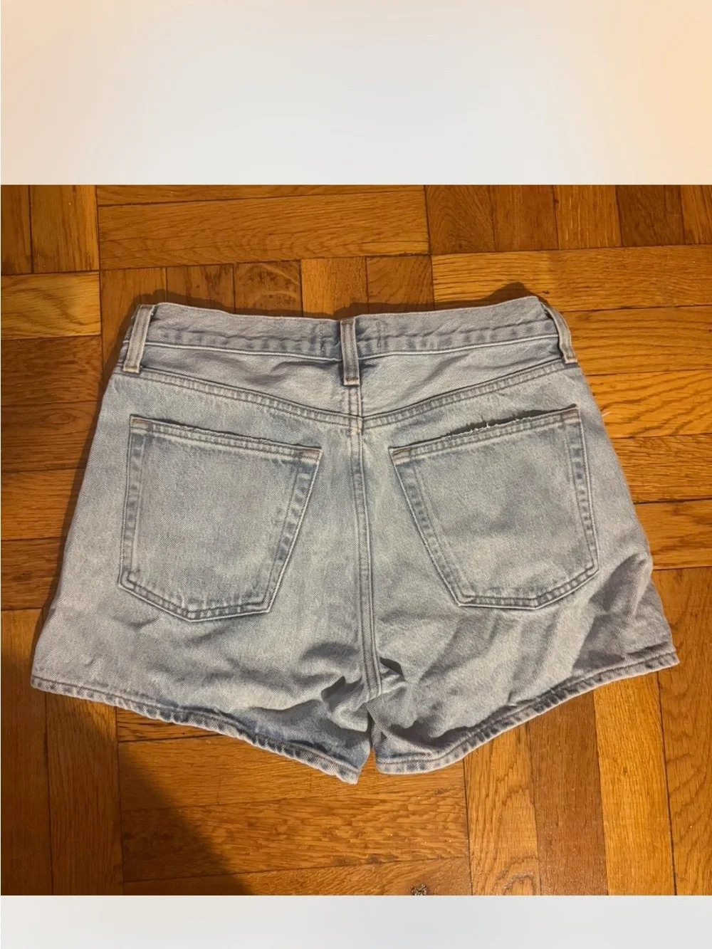 Agolde Parker Long Light Blue High-Rise Denim Shorts 26